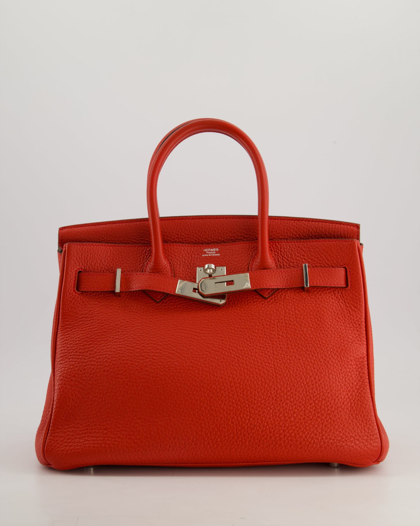 Hermès Birkin 30cm Bag Retourne Rouge Tomate in Clemence Leather with Palladium Hardware