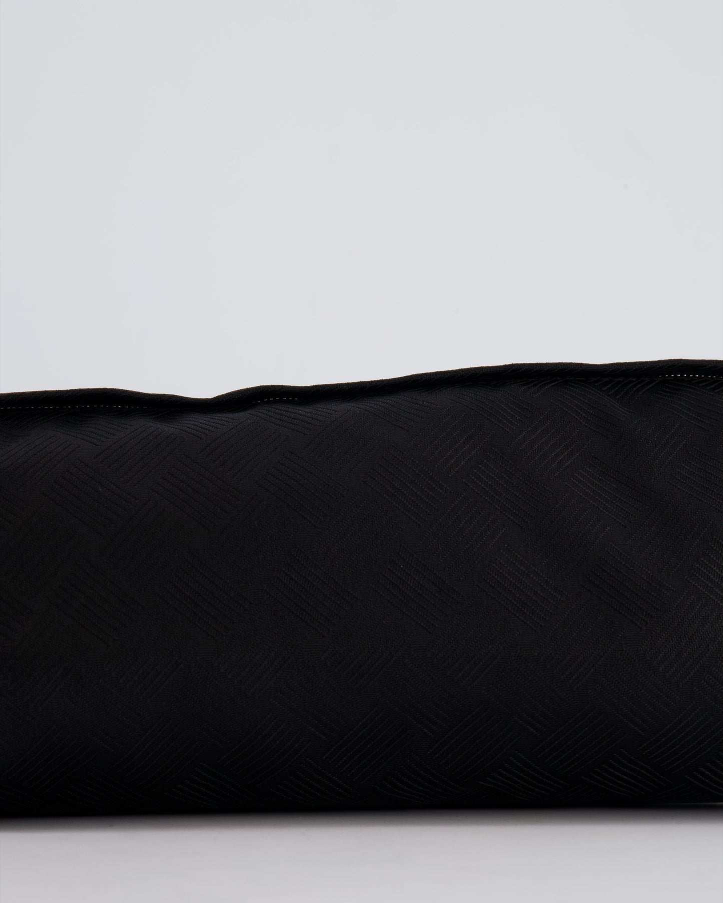 Bottega Veneta Black Canvas Shoulder Bag with Silver Hardware