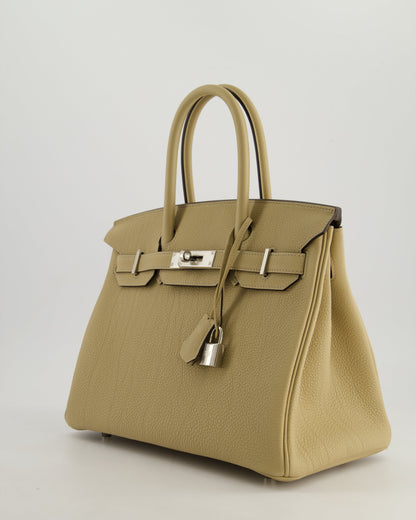 *HOT* Hermes Birkin 30cm Retourne Bag in Trench Togo Leather with Palladium Hardware
