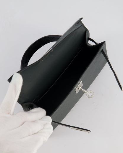 *NEW COLOUR* Hermès Mini Kelly II Tricolour 20cm Bag In Vert Mangrove, Vert Amande and Noir Epsom Leather with Palladium Hardware