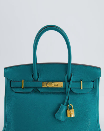 *FIRE PRICE* Hermès Birkin 30cm Retourne in Bleu Paon Togo Leather with Gold Hardware