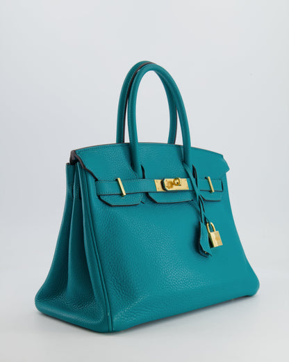 *FIRE PRICE* Hermès Birkin 30cm Retourne in Bleu Paon Togo Leather with Gold Hardware