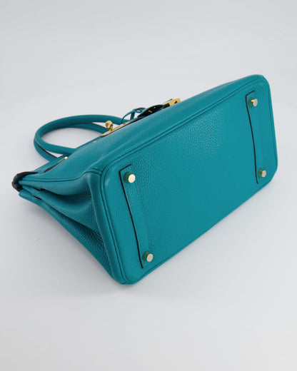 *FIRE PRICE* Hermès Birkin 30cm Retourne in Bleu Paon Togo Leather with Gold Hardware