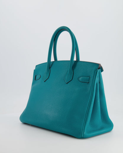 *FIRE PRICE* Hermès Birkin 30cm Retourne in Bleu Paon Togo Leather with Gold Hardware