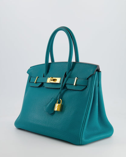 *FIRE PRICE* Hermès Birkin 30cm Retourne in Bleu Paon Togo Leather with Gold Hardware