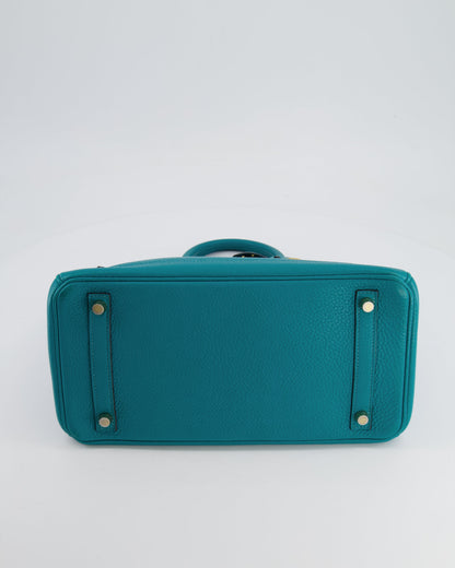 *FIRE PRICE* Hermès Birkin 30cm Retourne in Bleu Paon Togo Leather with Gold Hardware