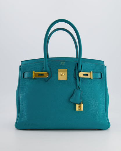 *FIRE PRICE* Hermès Birkin 30cm Retourne in Bleu Paon Togo Leather with Gold Hardware
