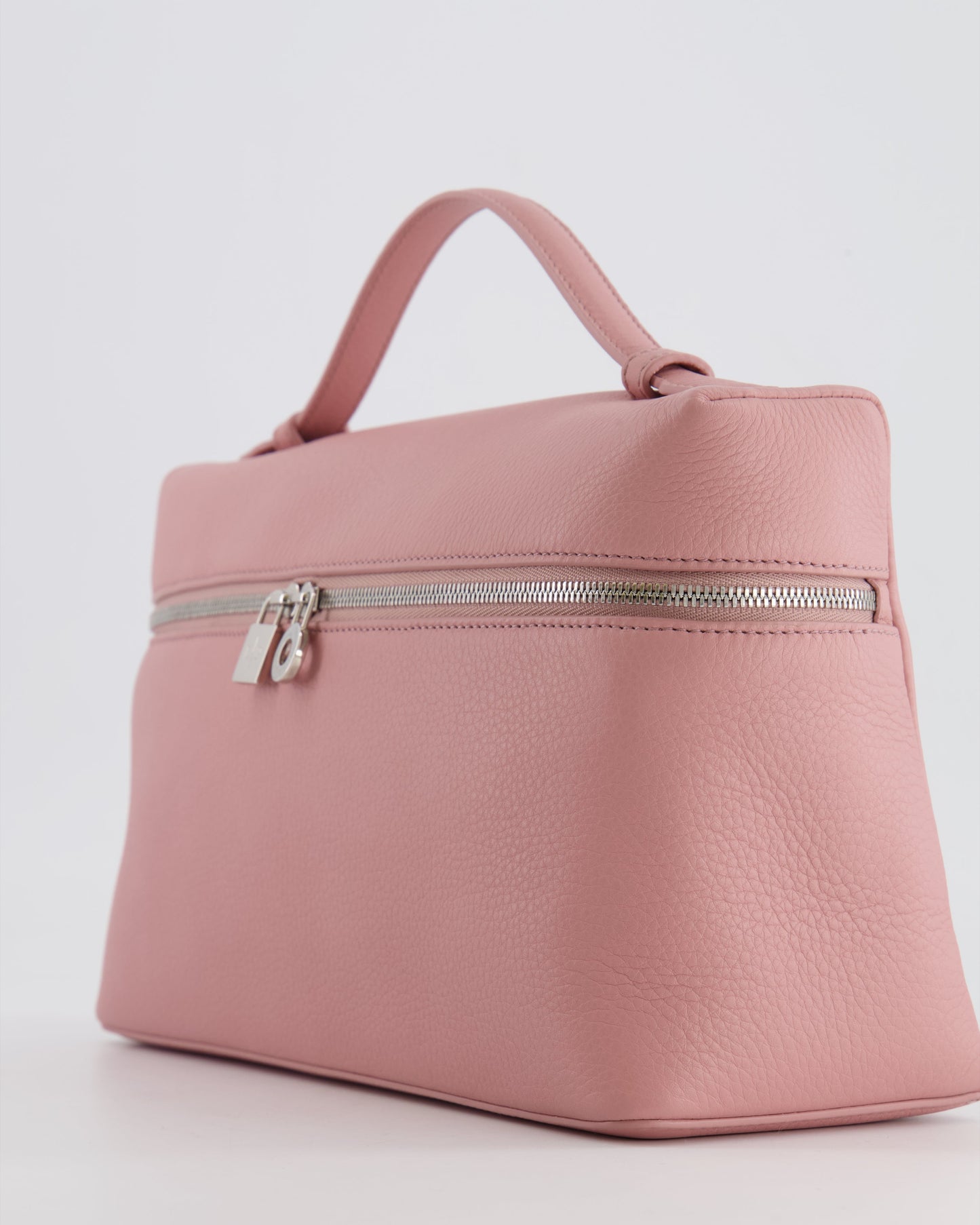 *HOT COLOUR* Loro Piana Extra Pocket L27 Bag in Pink Grained Calfskin Leather with Silver Hardware