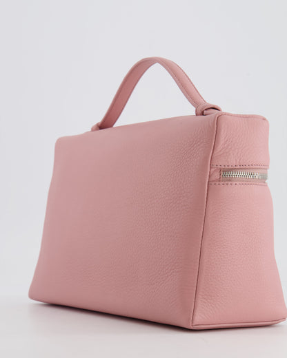 *HOT COLOUR* Loro Piana Extra Pocket L27 Bag in Pink Grained Calfskin Leather with Silver Hardware