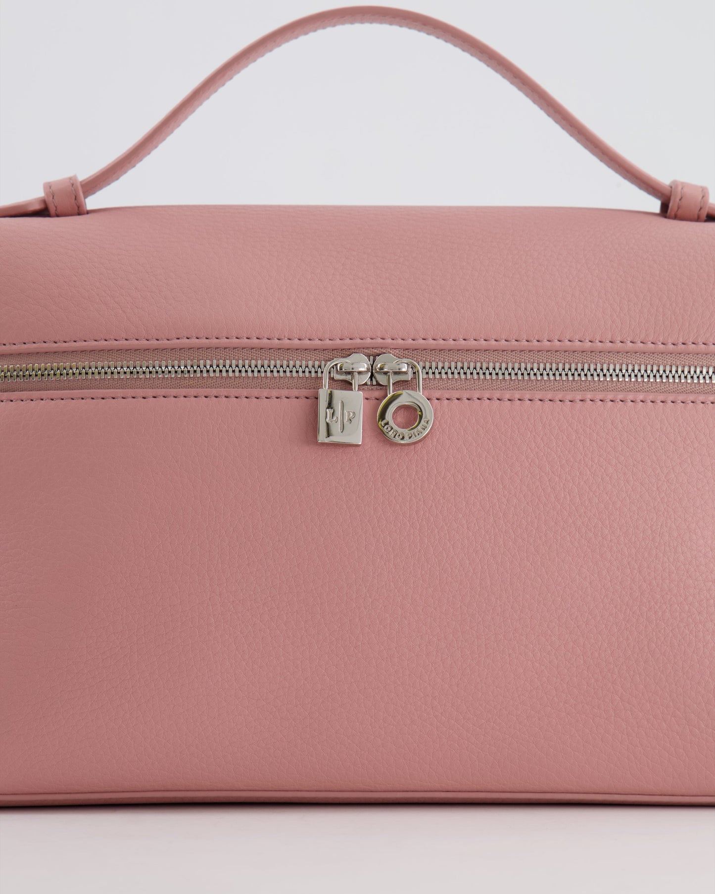 *HOT COLOUR* Loro Piana Extra Pocket L27 Bag in Pink Grained Calfskin Leather with Silver Hardware