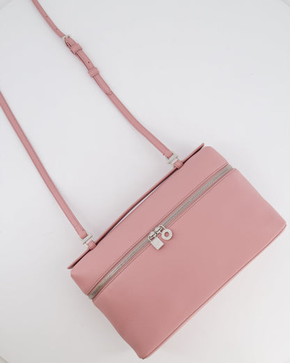 *HOT COLOUR* Loro Piana Extra Pocket L27 Bag in Pink Grained Calfskin Leather with Silver Hardware