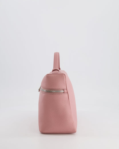 *HOT COLOUR* Loro Piana Extra Pocket L27 Bag in Pink Grained Calfskin Leather with Silver Hardware
