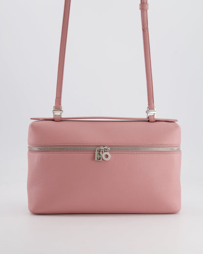 *HOT COLOUR* Loro Piana Extra Pocket L27 Bag in Pink Grained Calfskin Leather with Silver Hardware