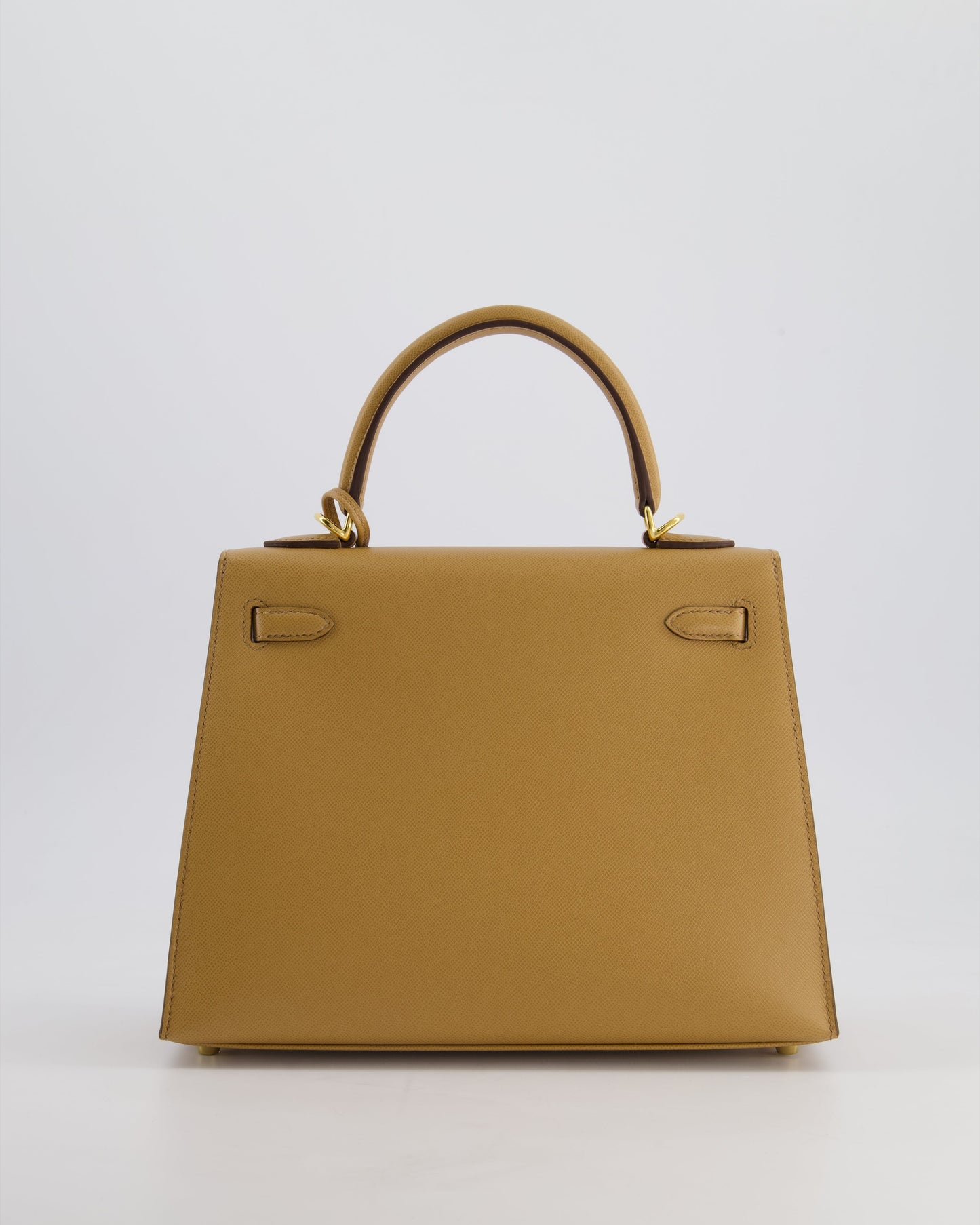 *RARE* Hermès Verso Kelly Sellier 25cm Bag in Biscuit Madame Leather, Blanc Interior with Gold Hardware