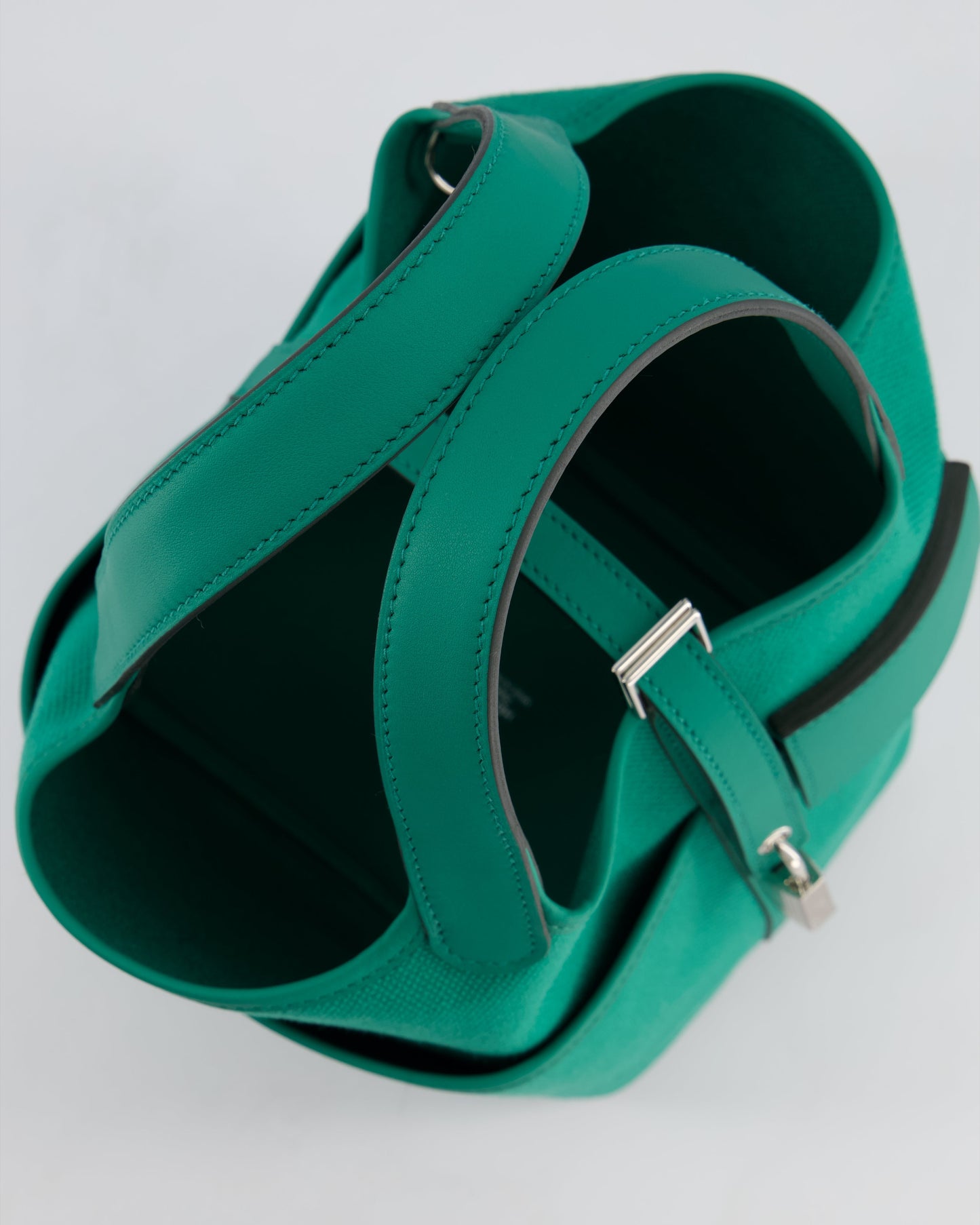 Hermes Picotin 18cm Cargo in Vert Vertigo in Ecru and Swift Leather with Palladium Hardware
