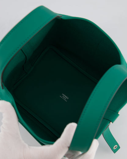 Hermes Picotin 18cm Cargo in Vert Vertigo in Ecru and Swift Leather with Palladium Hardware