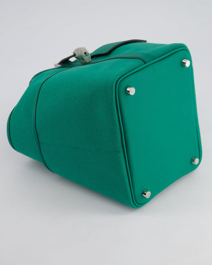 Hermes Picotin 18cm Cargo in Vert Vertigo in Ecru and Swift Leather with Palladium Hardware