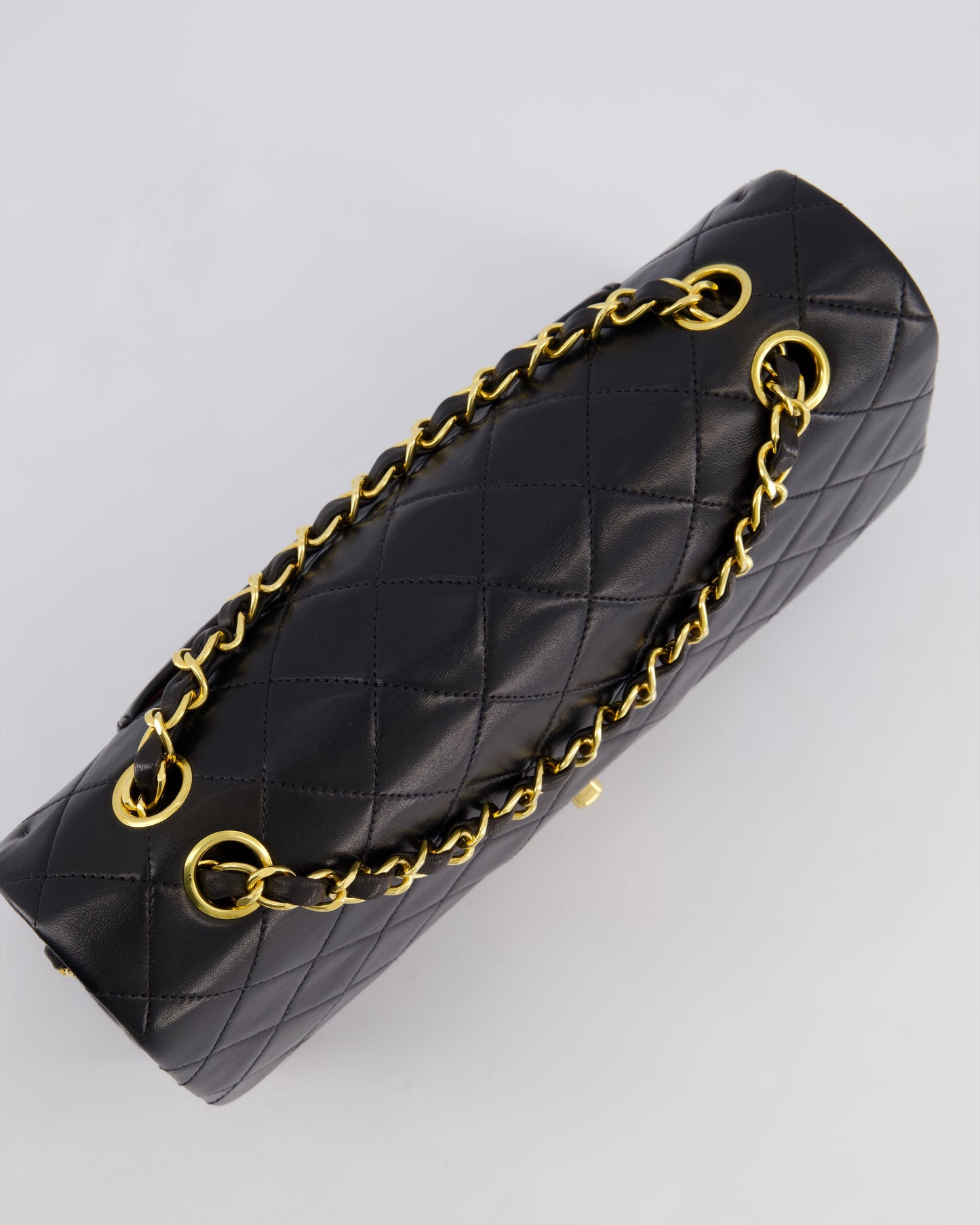 *PERFECT VINTAGE* Chanel Vintage Black Medium Classic Double Flap Bag in Lambskin Leather with 24k Gold Hardware