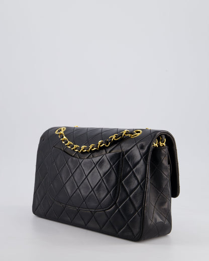 *PERFECT VINTAGE* Chanel Vintage Black Medium Classic Double Flap Bag in Lambskin Leather with 24k Gold Hardware