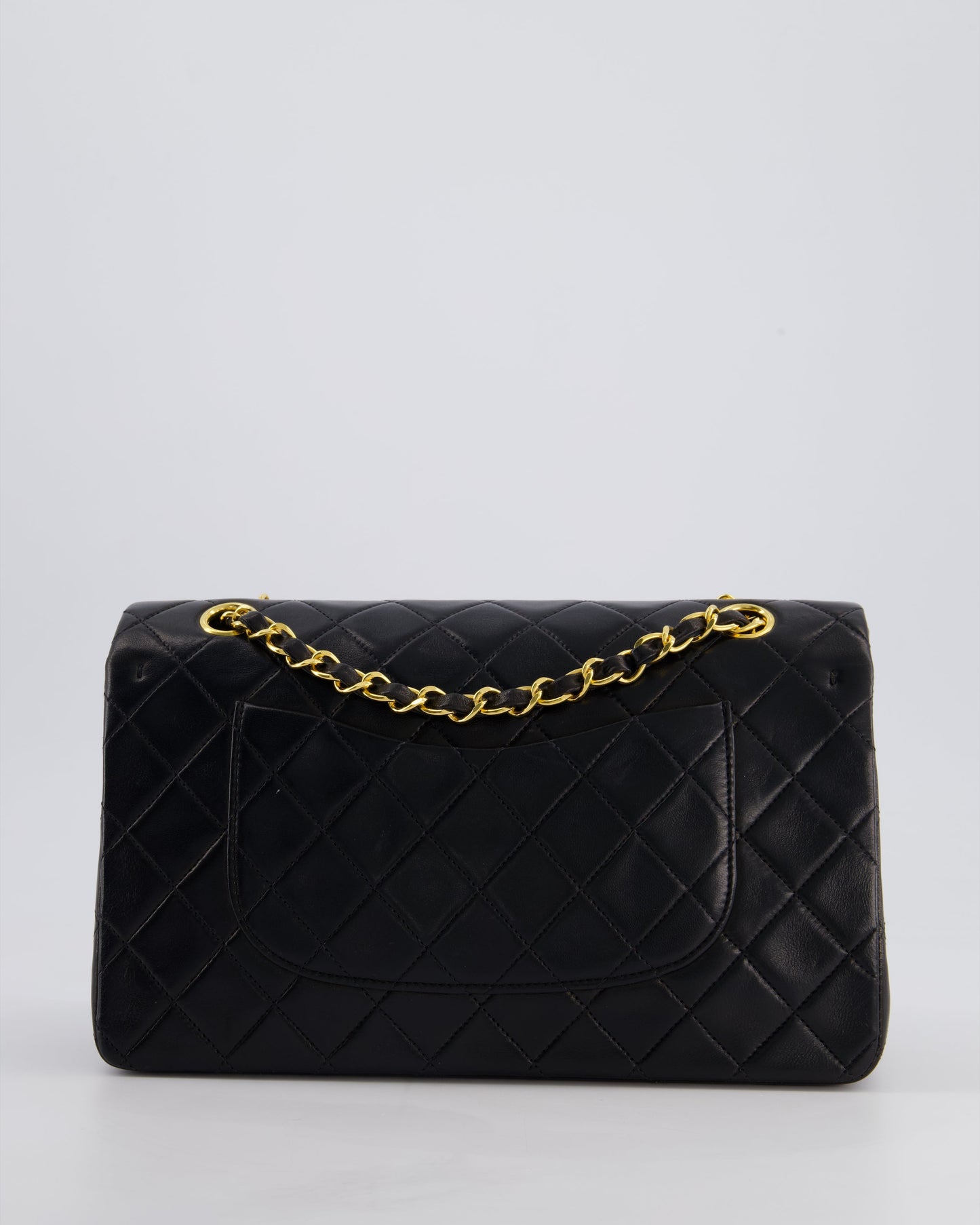 *PERFECT VINTAGE* Chanel Vintage Black Medium Classic Double Flap Bag in Lambskin Leather with 24k Gold Hardware