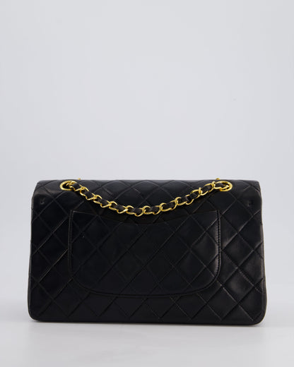 *PERFECT VINTAGE* Chanel Vintage Black Medium Classic Double Flap Bag in Lambskin Leather with 24k Gold Hardware