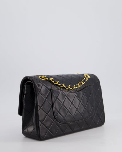 *PERFECT VINTAGE* Chanel Vintage Black Medium Classic Double Flap Bag in Lambskin Leather with 24k Gold Hardware