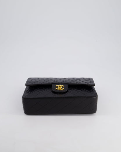 *PERFECT VINTAGE* Chanel Vintage Black Medium Classic Double Flap Bag in Lambskin Leather with 24k Gold Hardware