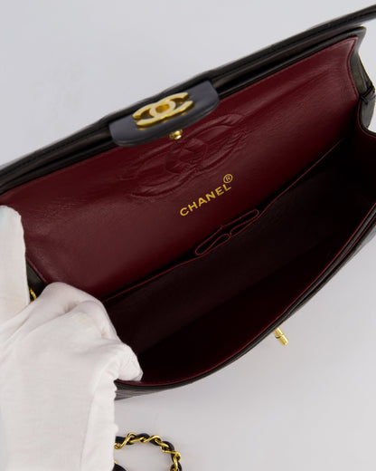 *PERFECT VINTAGE* Chanel Vintage Black Medium Classic Double Flap Bag in Lambskin Leather with 24k Gold Hardware