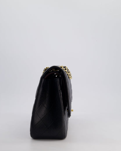 Chanel Black Jumbo Classic Double Flap Bag in Caviar Leather with Gold Hardware