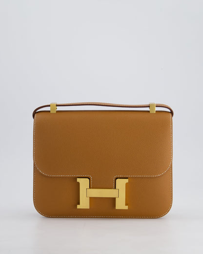Hermès Constance III Miroir 24cm Bag in Gold Epsom Leather with Gold Hardware
