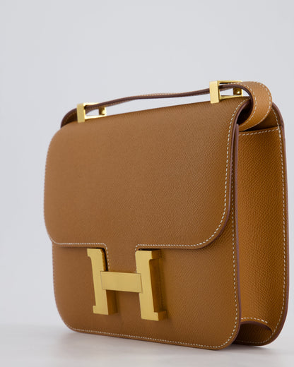 Hermès Constance III Miroir 24cm Bag in Gold Epsom Leather with Gold Hardware