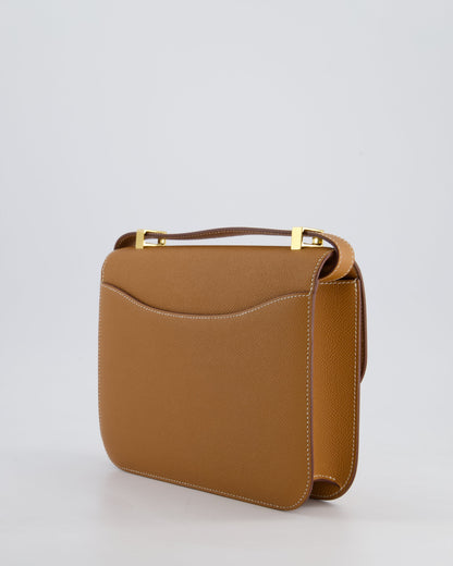 Hermès Constance III Miroir 24cm Bag in Gold Epsom Leather with Gold Hardware