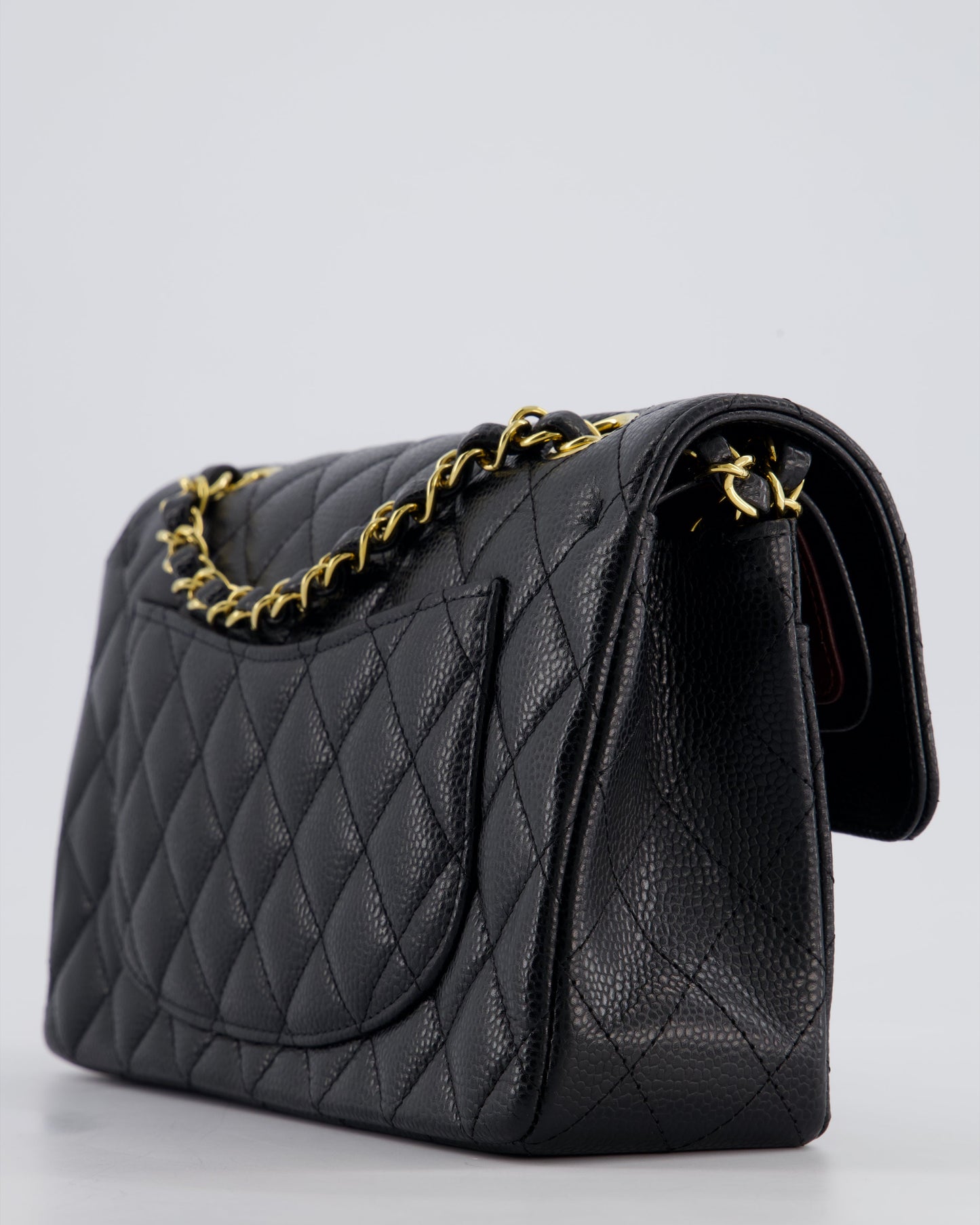 Chanel Black Small Classic Double Flap Bag in Caviar Leather with Gold Hardware