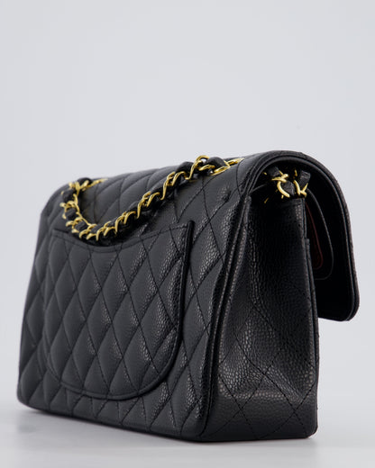 Chanel Black Small Classic Double Flap Bag in Caviar Leather with Gold Hardware