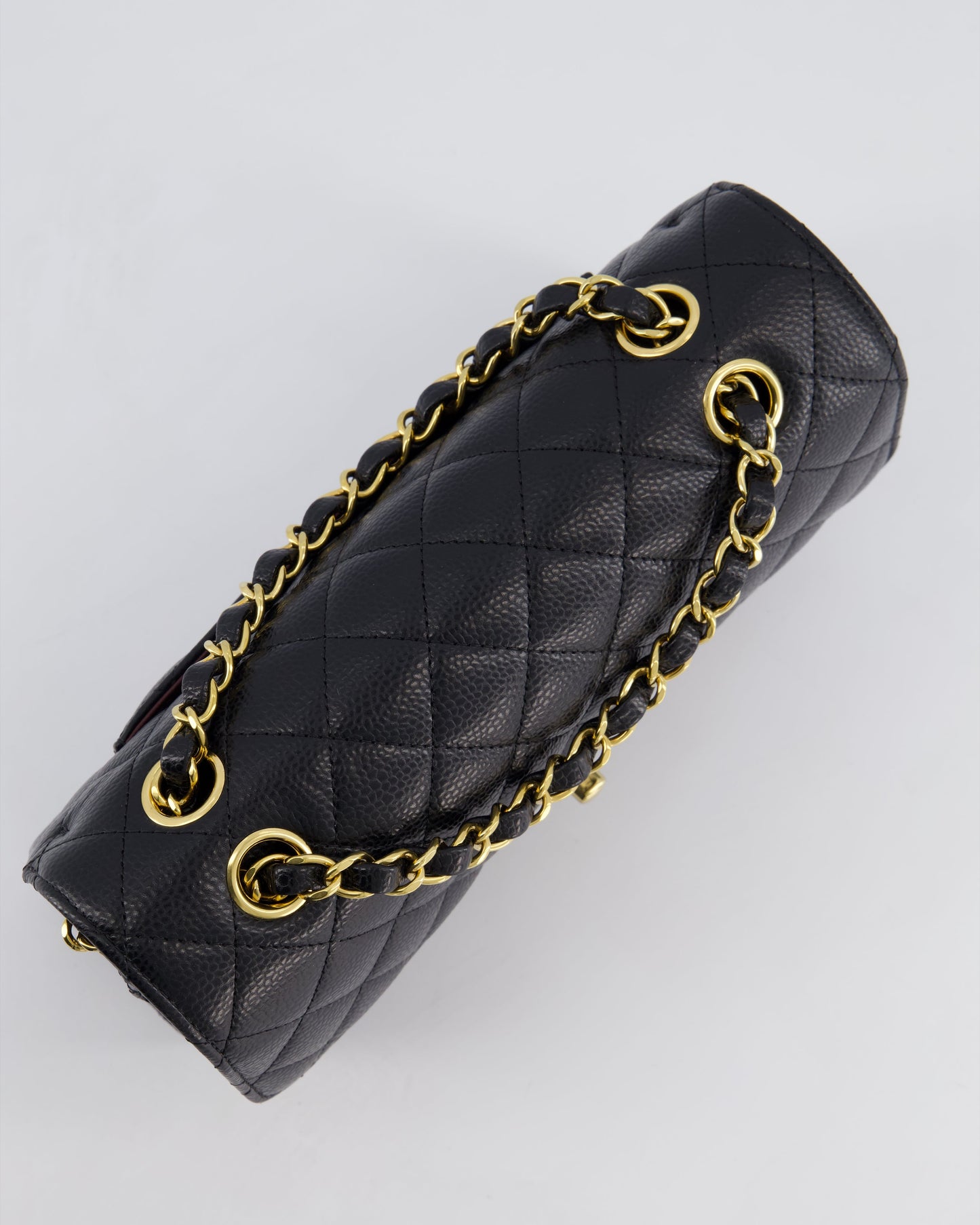 Chanel Black Small Classic Double Flap Bag in Caviar Leather with Gold Hardware