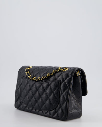 Chanel Black Small Classic Double Flap Bag in Caviar Leather with Gold Hardware