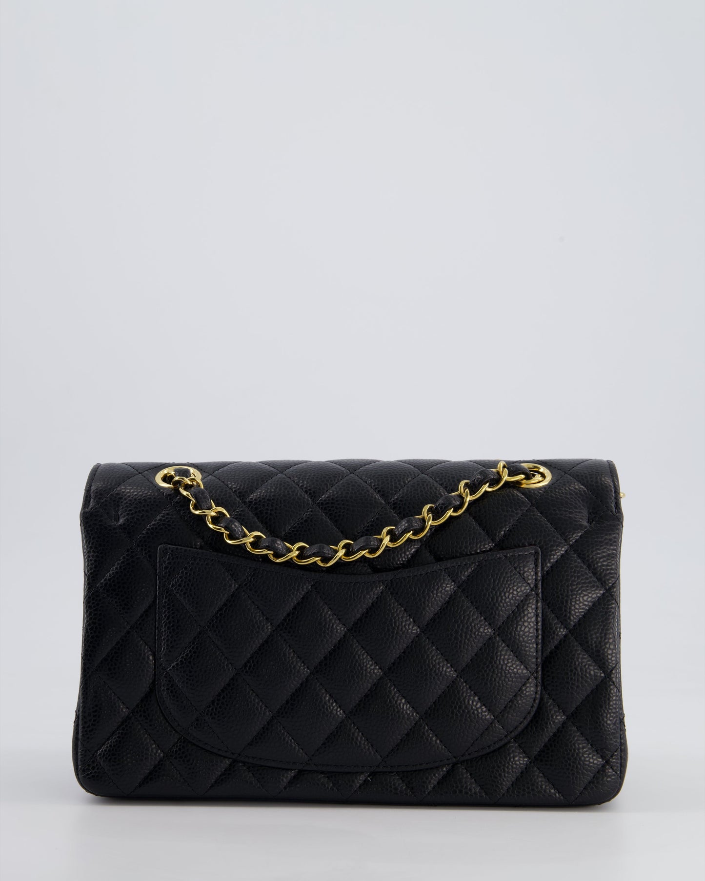 Chanel Black Small Classic Double Flap Bag in Caviar Leather with Gold Hardware