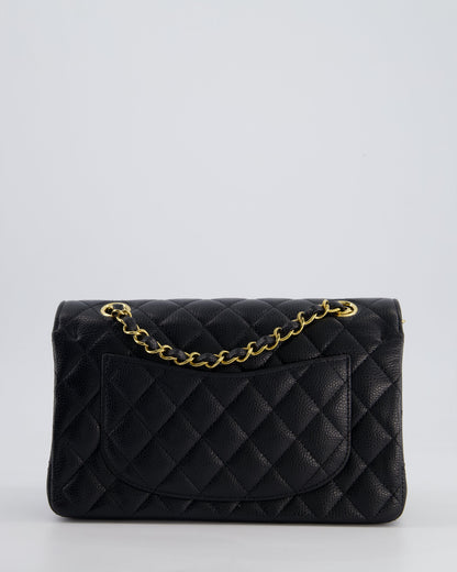 Chanel Black Small Classic Double Flap Bag in Caviar Leather with Gold Hardware