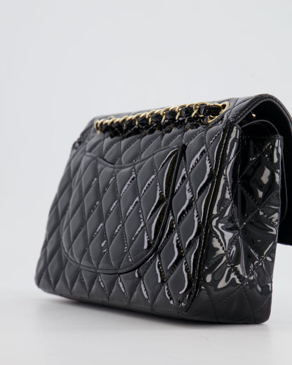 Chanel Black Medium Classic Double Flap Bag in Patent Leather with Gold Hardware