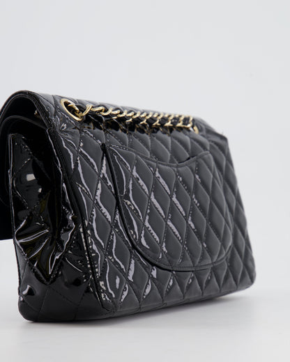 Chanel Black Medium Classic Double Flap Bag in Patent Leather with Gold Hardware