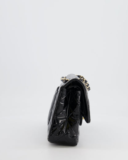 Chanel Black Medium Classic Double Flap Bag in Patent Leather with Gold Hardware