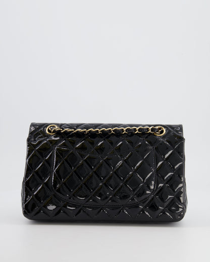 Chanel Black Medium Classic Double Flap Bag in Patent Leather with Gold Hardware