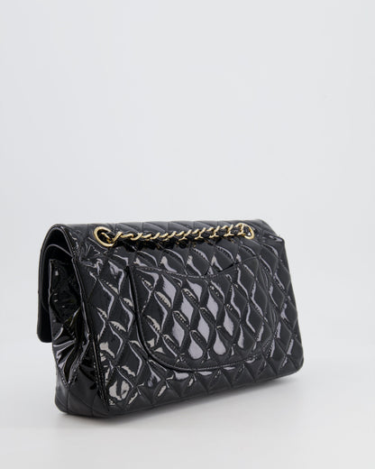 Chanel Black Medium Classic Double Flap Bag in Patent Leather with Gold Hardware