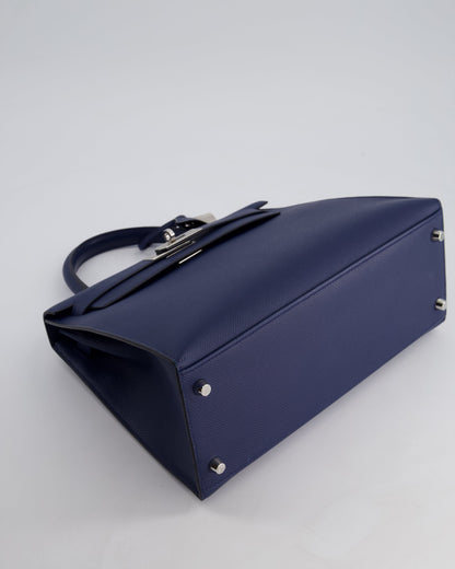 Hermès Kelly 28cm Sellier Bag in Blue Navy Epsom Leather with Palladium Hardware