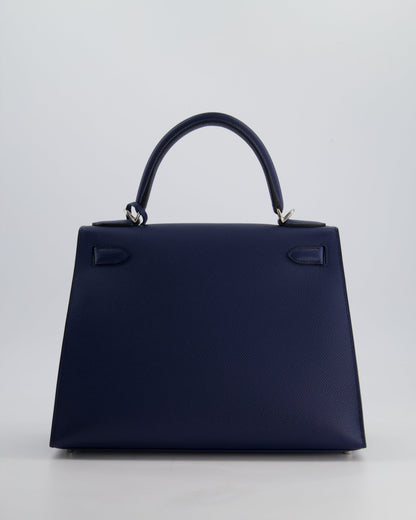 Hermès Kelly 28cm Sellier Bag in Blue Navy Epsom Leather with Palladium Hardware