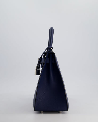 Hermès Kelly 28cm Sellier Bag in Blue Navy Epsom Leather with Palladium Hardware