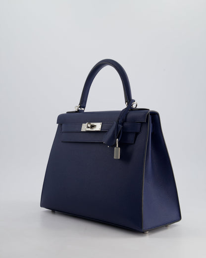 Hermès Kelly 28cm Sellier Bag in Blue Navy Epsom Leather with Palladium Hardware