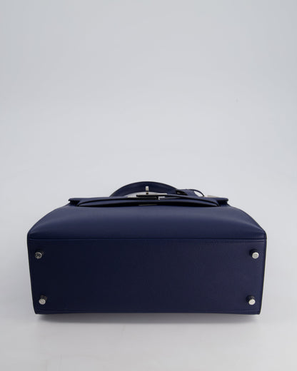 Hermès Kelly 28cm Sellier Bag in Blue Navy Epsom Leather with Palladium Hardware