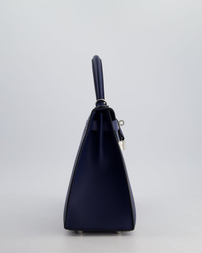 Hermès Kelly 28cm Sellier Bag in Blue Navy Epsom Leather with Palladium Hardware