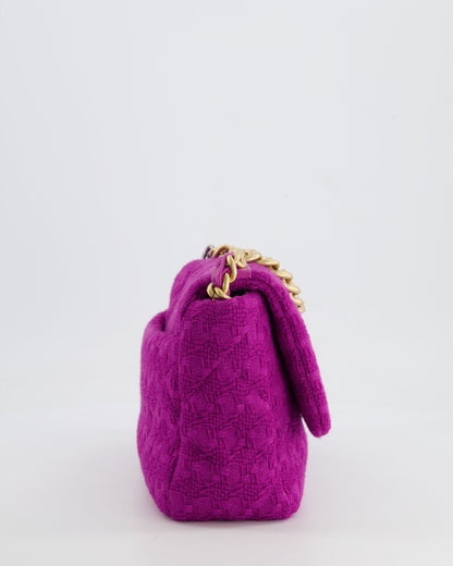 Chanel Magenta Tweed Medium 19 Bag with Mixed Hardware